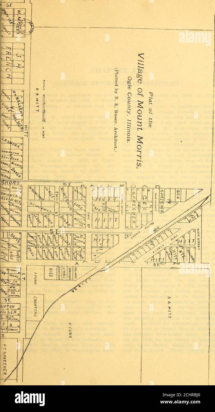 . Mount Morris: Passé et présent; une histoire illustrée du canton et du village de Mount Morris, comté d'Ogle, Illinois, dans leurs différentes étapes de développement, ainsi qu'un répertoire biographique local . CLARK h^., •iw kW^ k-^^ ?• p:^-^ et gt;%1 SS ;^?S N*^, P^ t^. rn est V XJ. CD 21 :r ; T 1 FfiBLCr b n À i&gt;= ■ 0^ — A.-^W et gt;, IO .Ti-t :;3 — :* ., -. CHAPITRE XVI.RÉPERTOIRE BIOGRAPHIQUE DU CANTON. Allen, Edwin J., Auctioneer et plas-terer ; né le 22 octobre 1852 dans le canton de MountMorris ; est marié et liastwo enfants. Allen, C. H., professeur d'école et agent d'assurance : né en août Banque D'Images