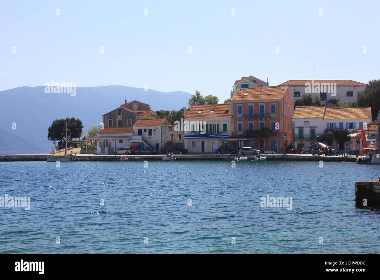 Un des villages les plus charmants d'Europe, Fiscardo village dans l'île de Kefalonia, Grèce Banque D'Images