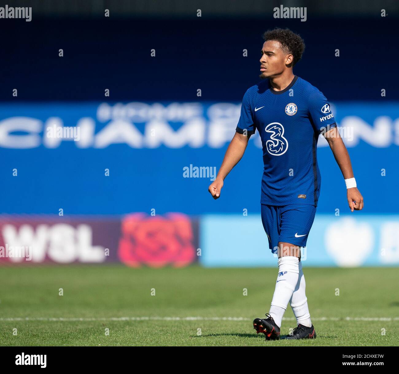 Kingston, Royaume-Uni. 14 septembre 2020. Marcel Lewis de Chelsea lors du match à huis clos de la Premier League 2 entre Chelsea U23 et West Ham United U23 à Kingsmeadow, Kingston, Angleterre, le 14 septembre 2020. Photo d'Andy Rowland. Crédit : Prime Media Images/Alamy Live News Banque D'Images