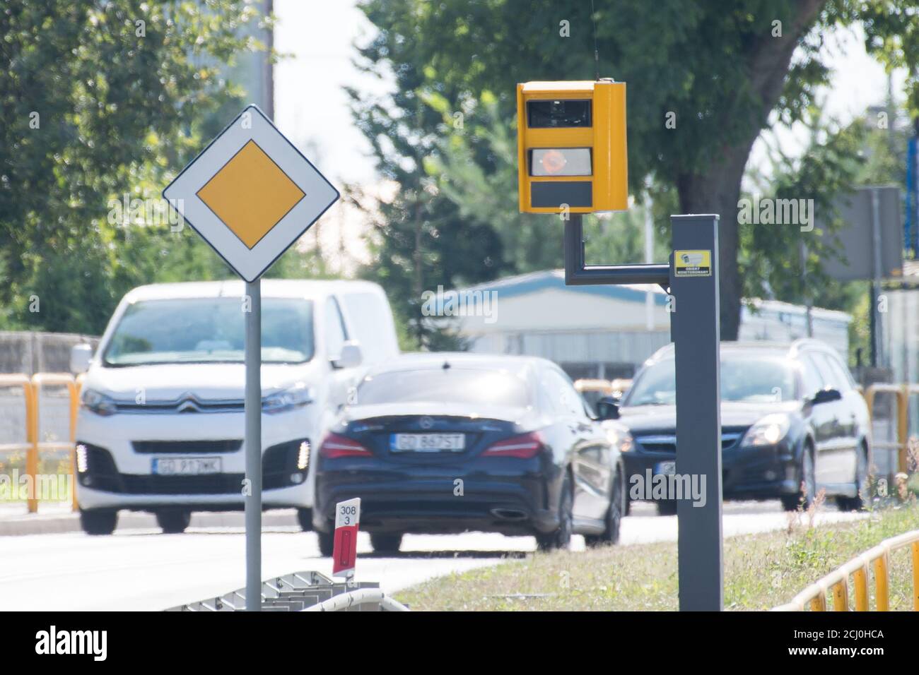 Caméra d'application de la circulation en Pologne. 11 août 2020 © Wojciech Strozyk / Alamy stock photo Banque D'Images
