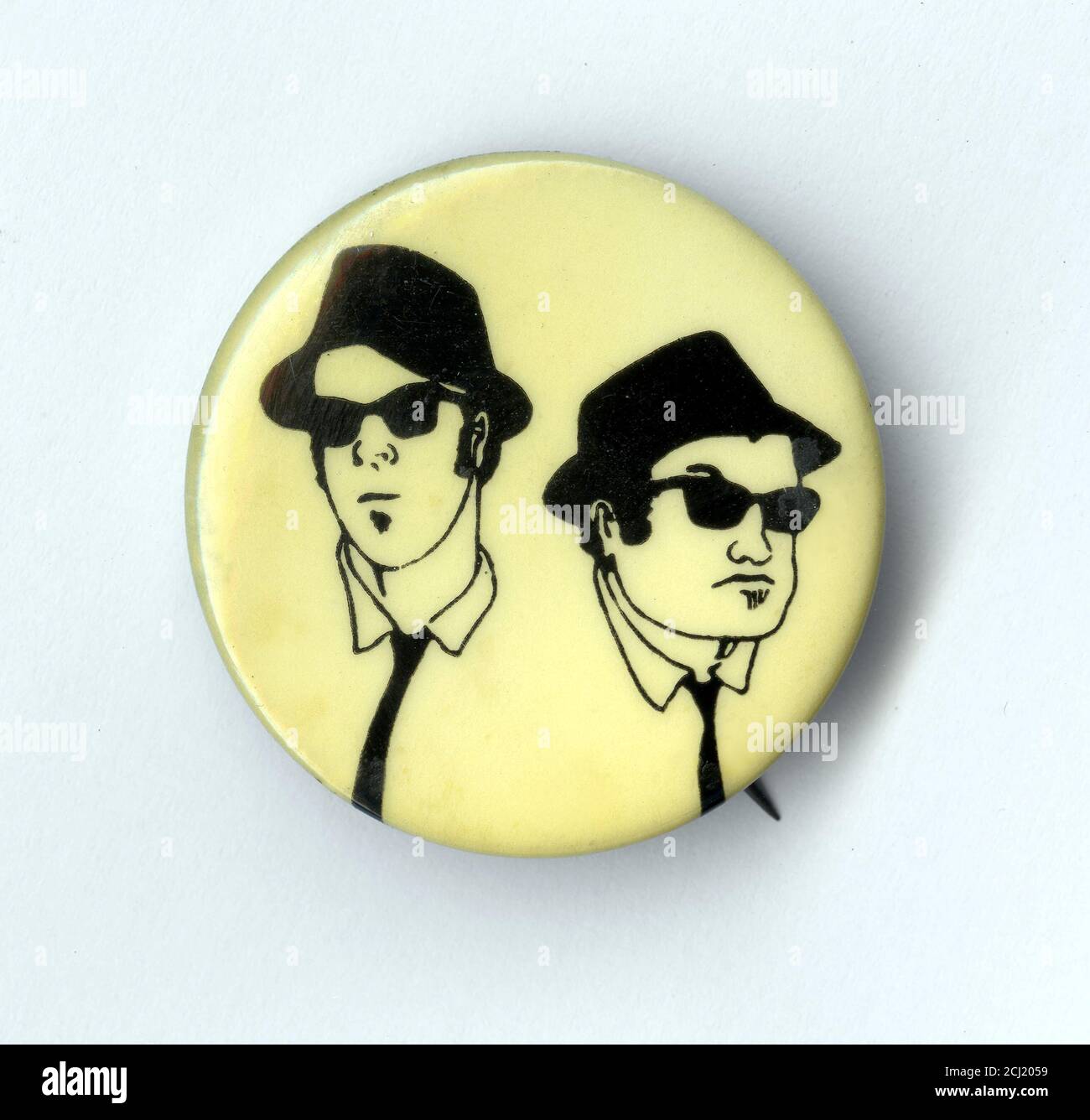 Épinglette souvenir représentant les Blues Brothers, Dan Akroyd et John Belushi de Saturday Night Live. Banque D'Images