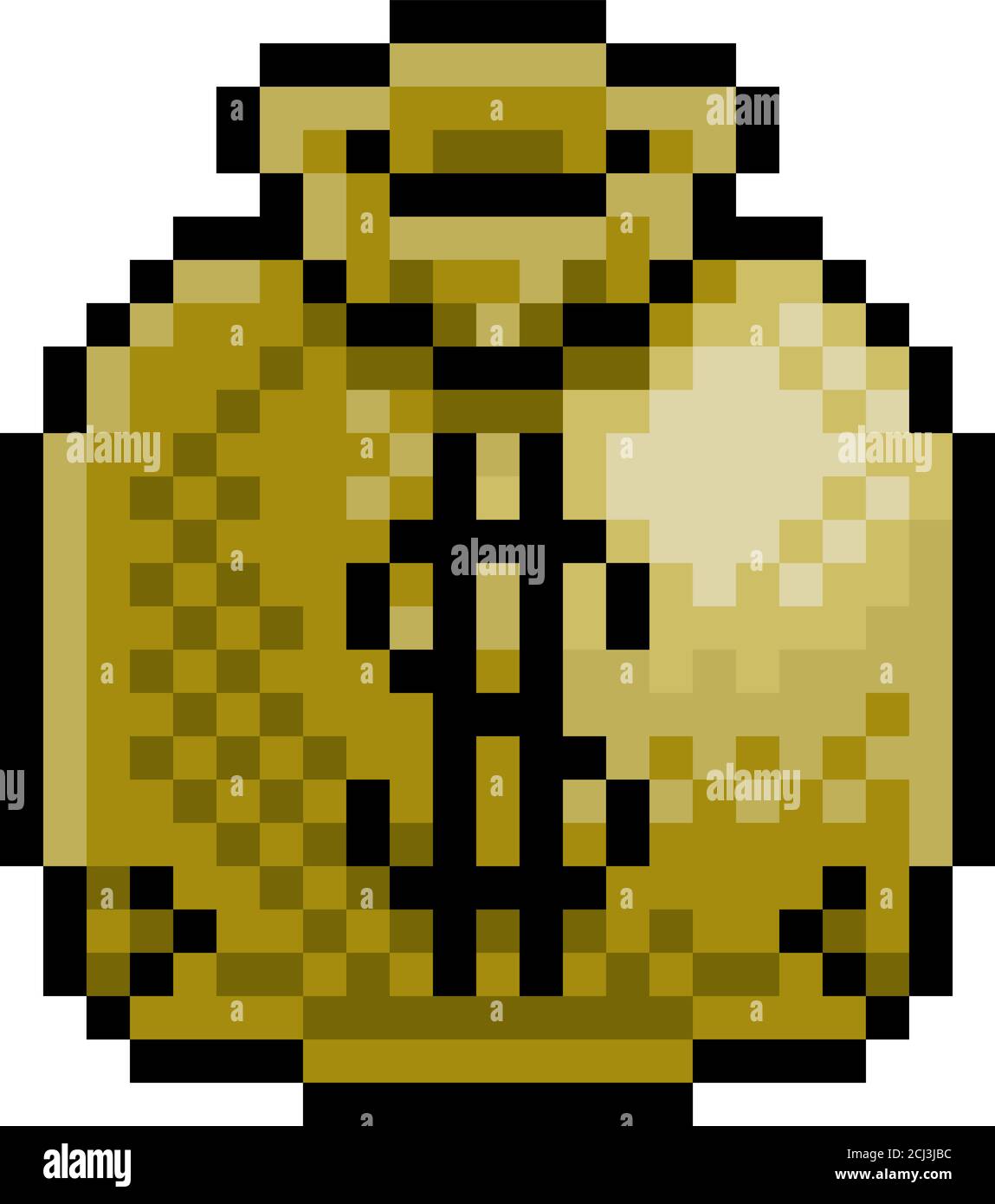 Sac d'argent Pixel Art huit bits icône de jeu Illustration de Vecteur