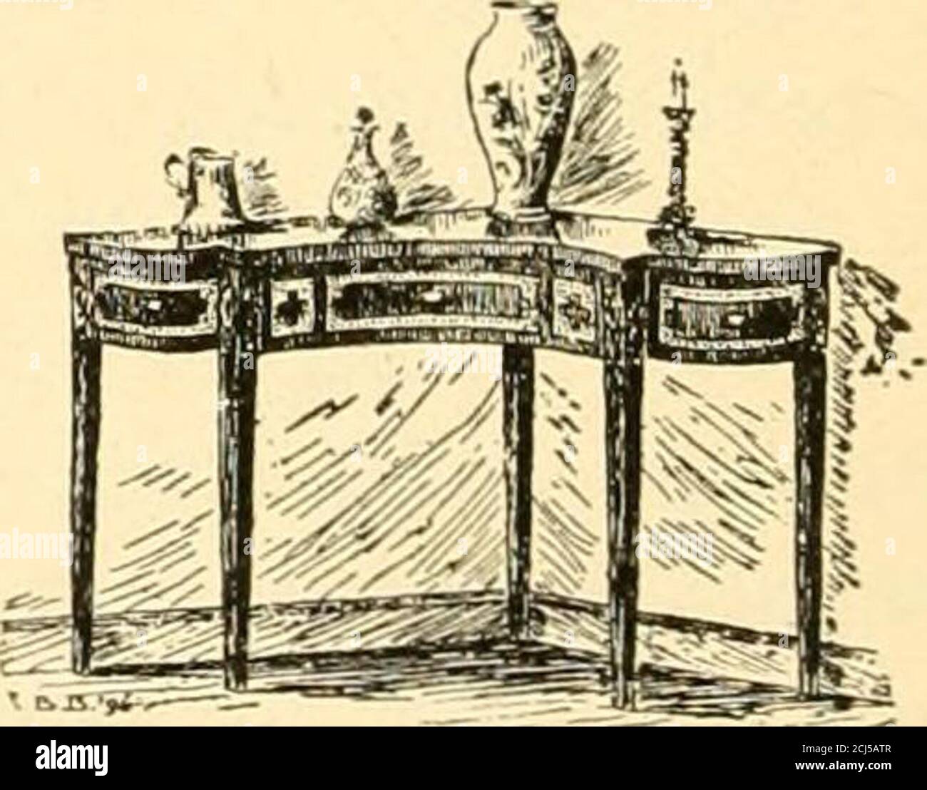 . L'histoire des jeunes de Virginie et de Virginie . oggins , etc., a formé en partie l'équipement pour l'exercice de l'art de la cuisine pour lequel Virginia becamefamous. Les étuvage-ovensétaient souvent de brique, et chauffés par des feux construits inan arc sous con-necté avec un conduit de cheminée. La demeure illuminée par des bougies de cire de myrte, faites des baies de myrte, qui ont grandi en profusion, ou fait de suet de cerf ou de suif de boeuf; des lampes en laiton et en étain et en étain lanternes ont également été utilisées, et le bois résineux du pin, communément appelé bois clair, éclairaient de nombreuses maisons coloniales, en particulier celles-ci Banque D'Images