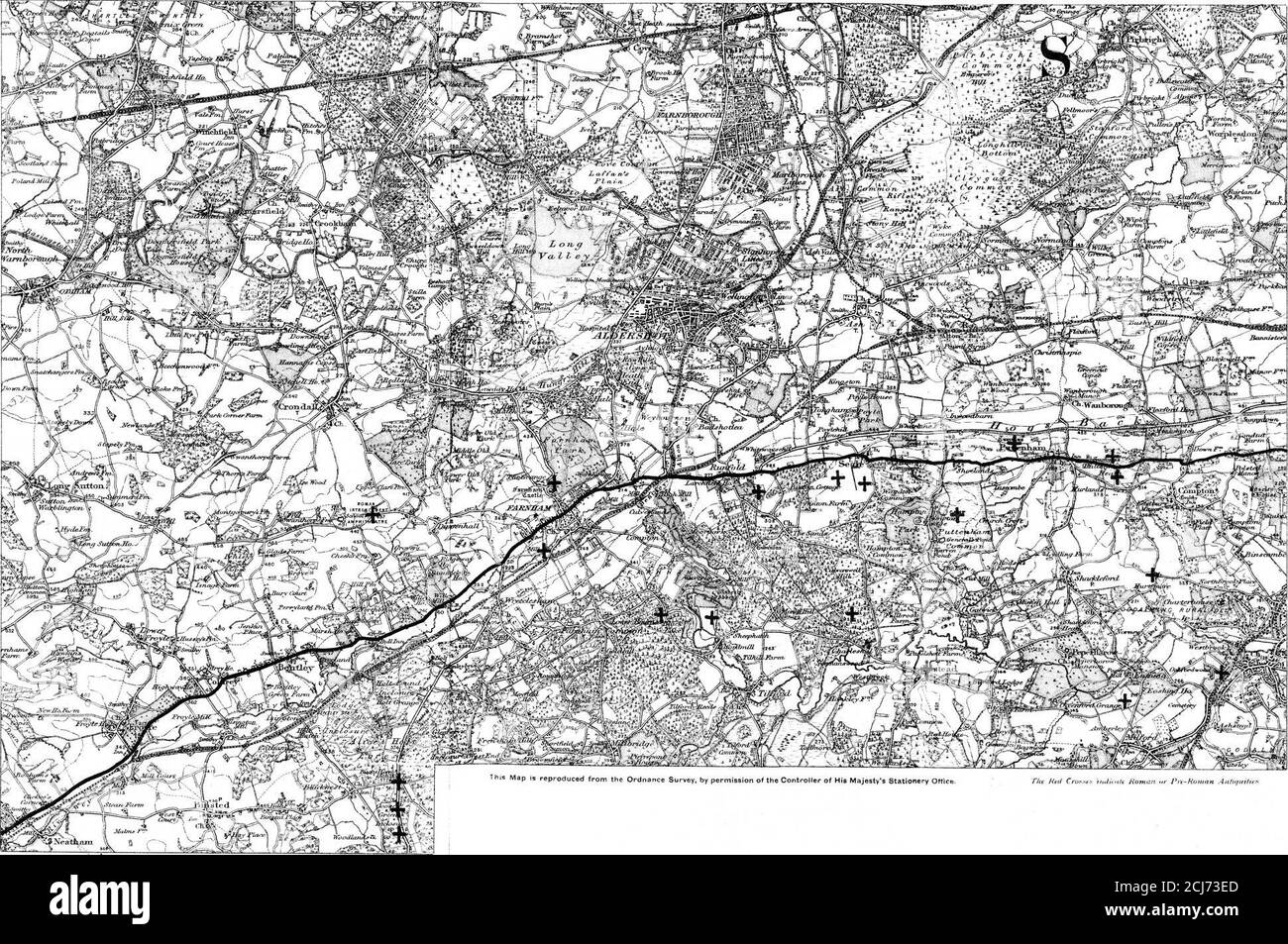 . La vieille route . Cette carte est reproduite à partir de tlie Ordnance Survey, avec l'autorisation du contrôleur de son bureau de papeterie Majestys les croix rouges indiquent des antiquités romaines ou préromaines. FEUILLE NO2. The Lied Cro^set^ indUnh Roma;t nr Pre-Homnn Antiffuitie^ The Old Road. R 3^   f J^ III -{F* l/*^* ffiHtiffru^t/n^Tum^ ^.^ 7:^ ■ f^-u/i^ ^^• Vail- ■*«..H f (W^iW- j&gt;5i*/Atv7; I^I^I ; I^I * pi; I     p                       I; I; I                                  :-^i liwV: OFGJll i«f FiSL f-i^^is^ **ff r^ m «... ^ —^t^ »-5-A» ;•%, i^dxon^l i f&lt; 0 À *«**•}&lt;/. /1 ■^M^^^:i ™&^ VJ^ity /^/•/ Banque D'Images