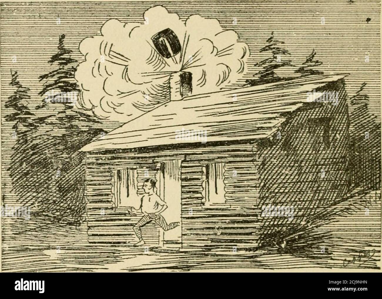 . Reminécences, incidents, batailles, marches et vie de camp de l'ancienne 4e infanterie du Michigan dans la guerre de rébellion, 1861 à 1864 . J'ai apprécié beaucoup une viand de dent, le résultat de son vieillissement. Il avait à une époque dix milliondollars, dans l'argent d'Erie et de Kalamazoo, et il a assuré qu'il s'en est débarrassé. INCIDENT NO 2. Quand le régiment est entré dans le camp pour l'hiver 1861, les garçons ont construit des quartiers de rondins, avec des dessus de toile ; CompanyB a construit ce qu'ils ont appelé un Hermitage, de bois, de boue et de toile. Sa capacité était pour environ vingt ol les hommes. Achimney a été construit de bâtons et de mu Banque D'Images