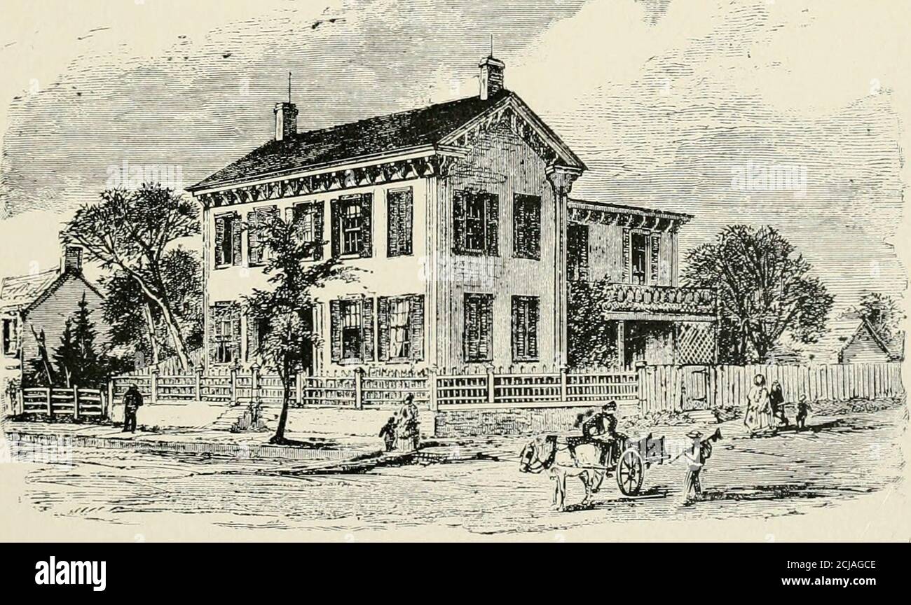 . Abraham Lincoln et les hommes des temps de guerre; quelques souvenirs personnels de la guerre et de la politique pendant l'administration Lincoln . LincoIvNs maison dans l'enfance.. Lincolns maison à Springeield. LINCOLN EN POLITIQUE. jy nous nous y étions réunis, il a ouvert le sujet de manière étrange en disant: Vous savez que je n'ai jamais été un cocon-triver; Je ne sais pas beaucoup sur la façon dont les choses sont la politique de donein, mais je pense que vous, messieurs, comprenez la thésituation dans votre État, et je veux apprendre ce qui peut-être fait pour assurer le succès que nous tous désirons, il madeexhaustive inquir} de chacune des personnes présentes comme les signaux de danger du cont Banque D'Images