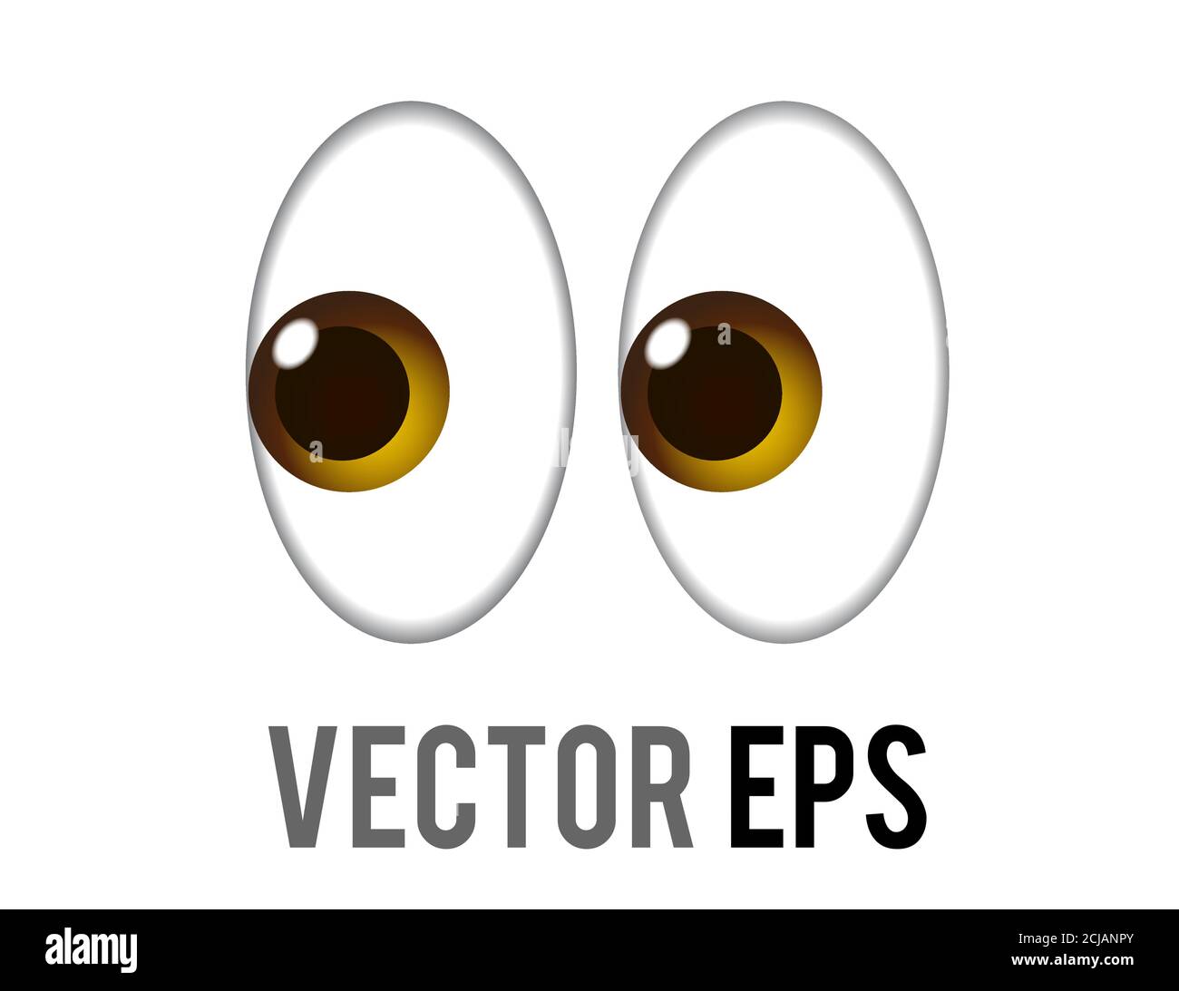 La paire de vecteurs isolés de l'icône des yeux pervy ou cravtés, en regardant légèrement vers la gauche Illustration de Vecteur