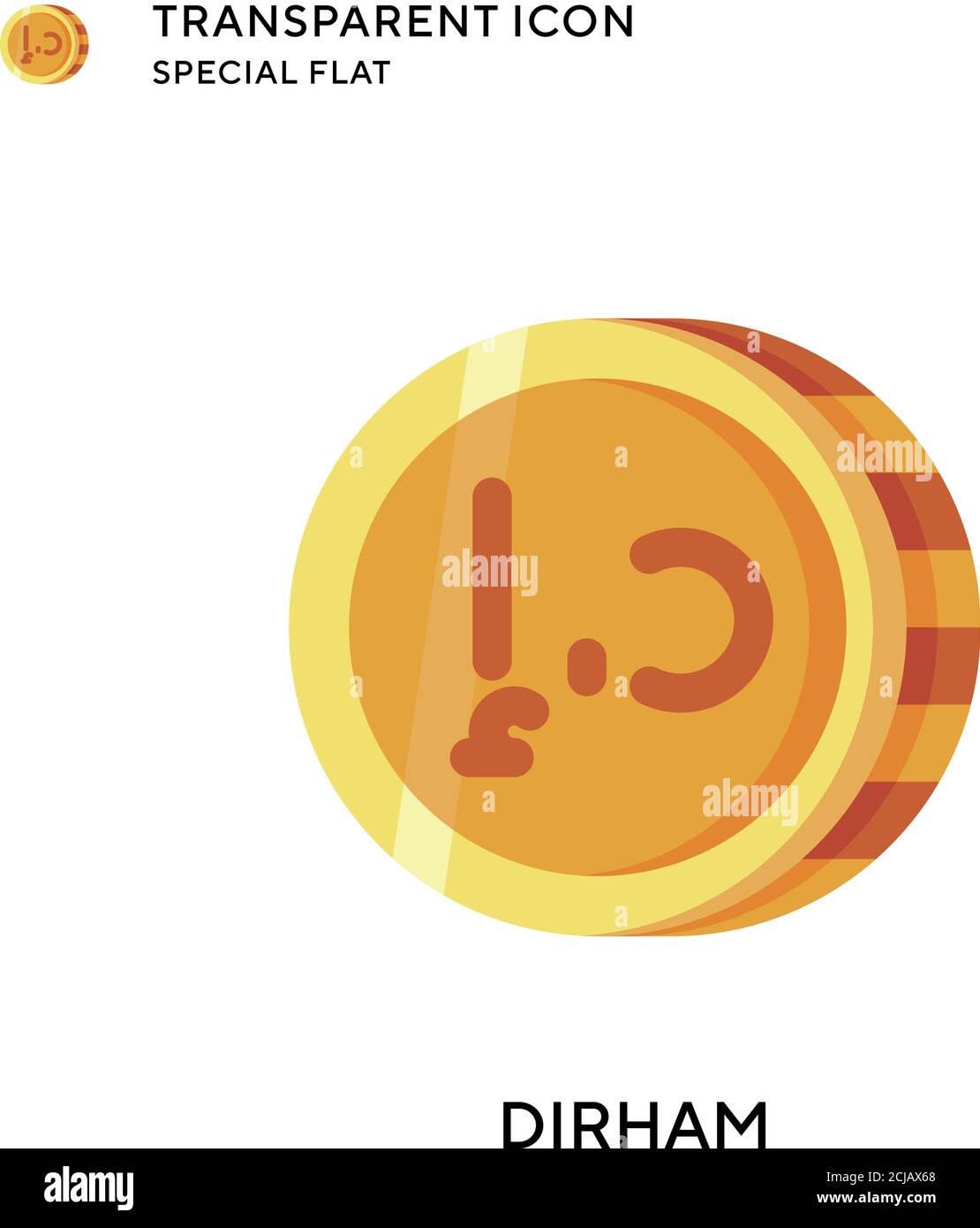 Icône de vecteur Dirham. Illustration de style plat. Vecteur EPS 10. Illustration de Vecteur