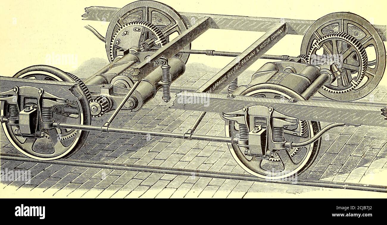 . Journal de chemin de fer de la rue . BUREAUX: CHICAGO: 185 Dearborn St.ST. LOUIS: 304 Locust St.PHILADELPHIA: 119 So. Quatrième St.CLEVELAND, 0.: 117 public Square.TOPEKA: 700 Kansas Avenue. Way System dans tous ses détails, est préparé sous les garanties suitablede succès, de prendre des contrcclspour équiper de nouvelles roadsavec tous les appareils, à la fois électriques et me-chanical, pour l'exploitation des chemins de fer de rue, et alsopour l'équipement des routes maintenant en opération. Moteur automatique Sprague.—puissance 15 chevaux. 220 volts*. Efficacité, 91 pour cent.. / y / / /•/ / / y^- camion routier montrant les rioteurs.CARACTÉRISTIQUES DE RAILWA Banque D'Images