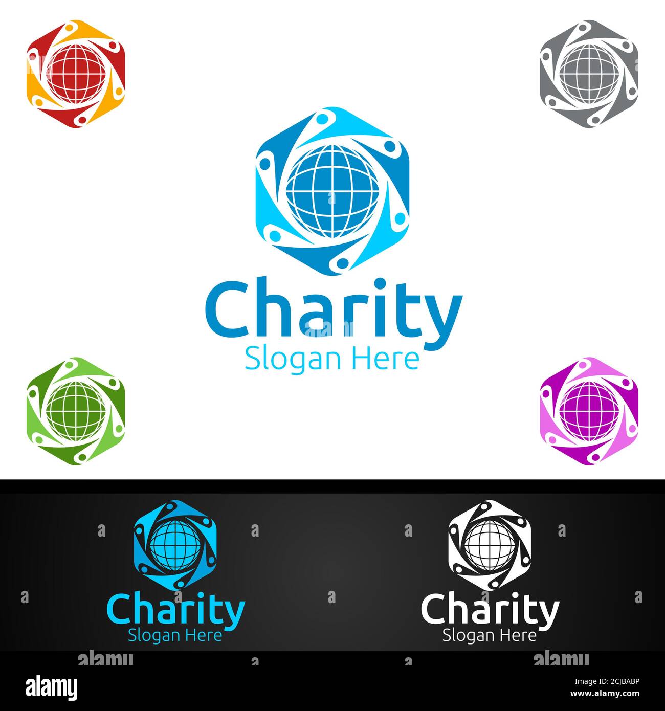 Global aidhand Charity Foundation logo créatif pour Voluntary Church Ou Don de charité Banque D'Images