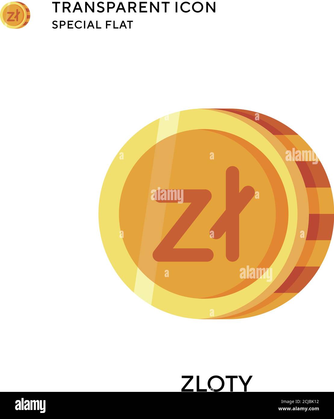 Icône de vecteur zloty. Illustration de style plat. Vecteur EPS 10. Illustration de Vecteur