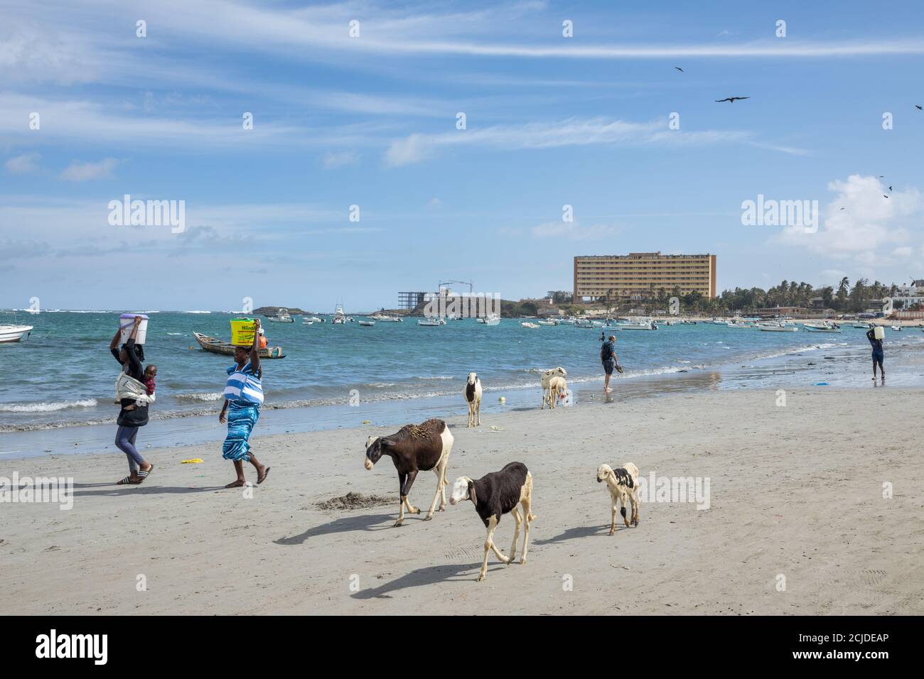 Plage de n'Gor, Dakar, Sénégal, Afrique de l'Ouest Banque D'Images