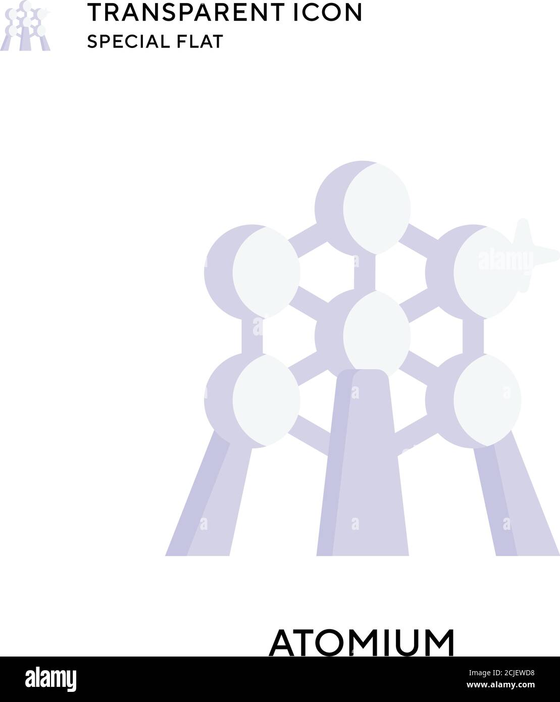 Icône vecteur Atomium. Illustration de style plat. Vecteur EPS 10. Illustration de Vecteur