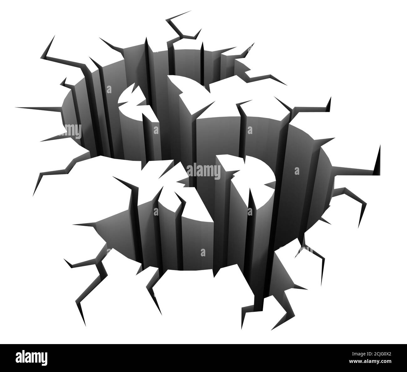 dollar crash résumé 3d concept Banque D'Images