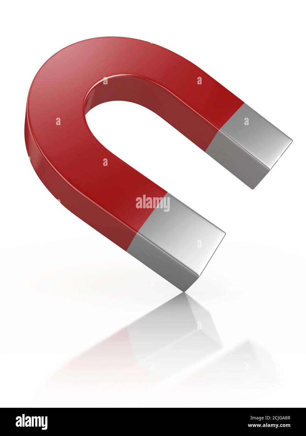 Horseshoe magnet isolated on white Banque D'Images