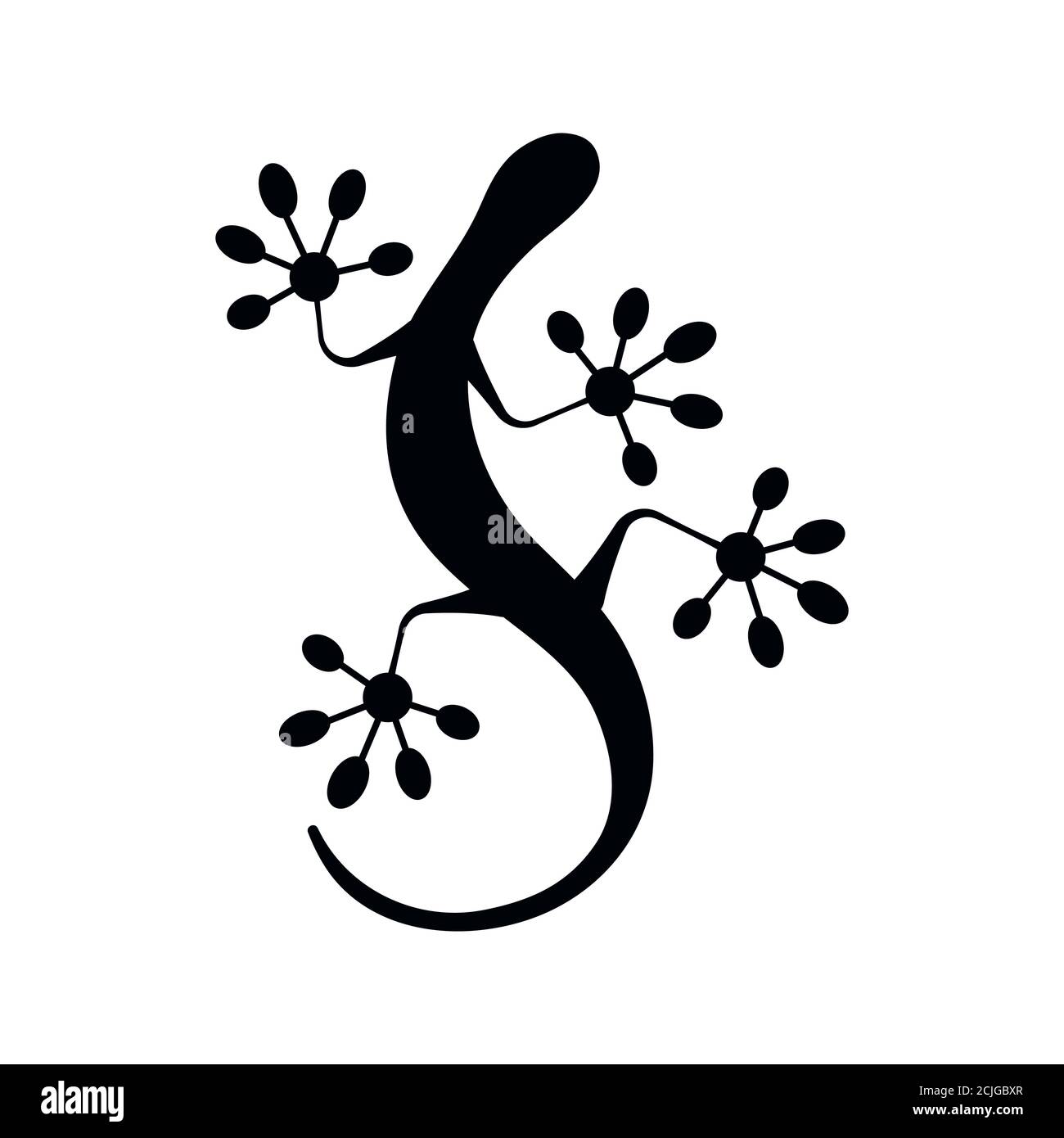 Icône représentant une silhouette d'escalade de calc de lézard isolée sur fond blanc. Illustration de Vecteur