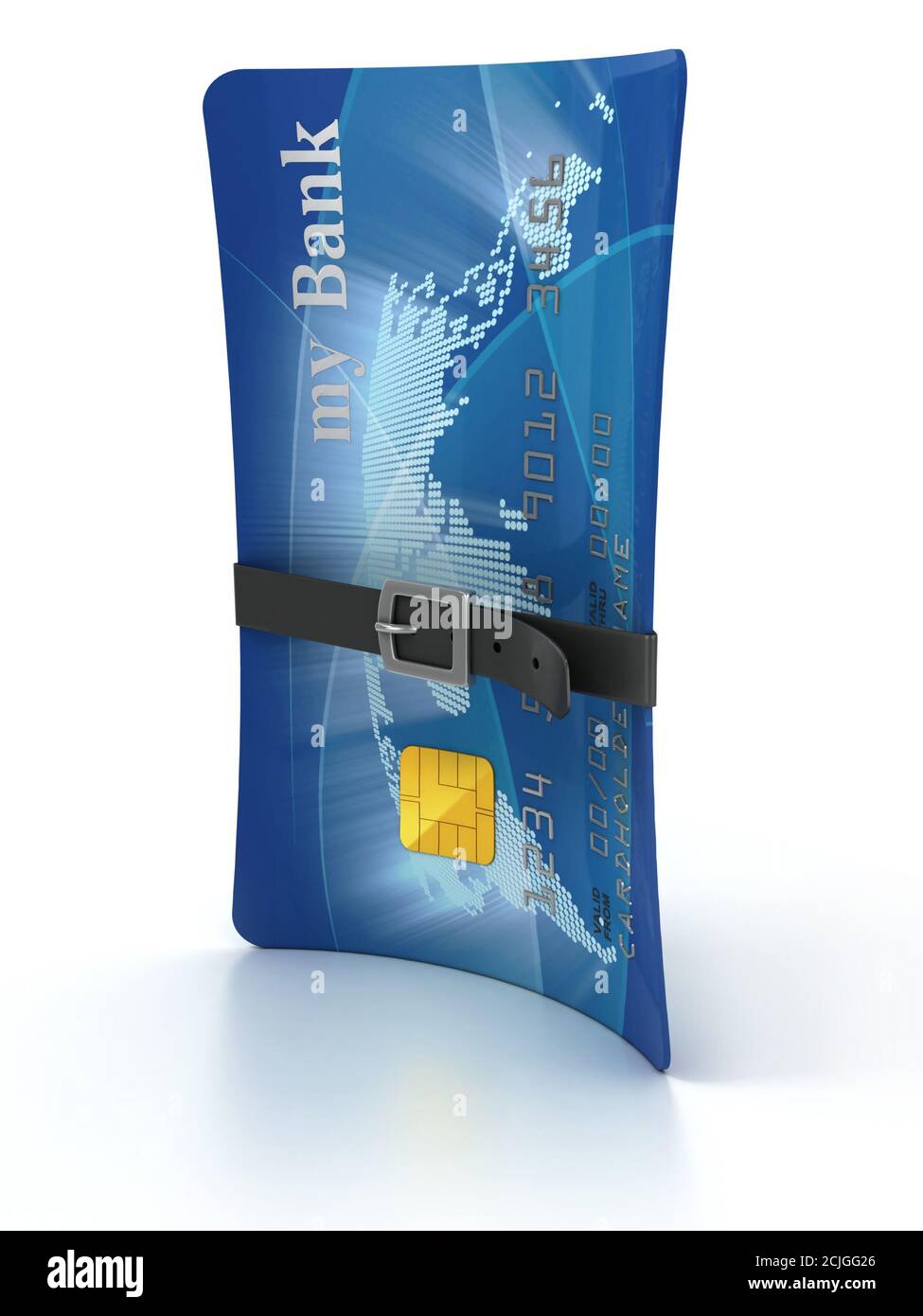 carte de crédit avec tapis serré 3d concept Banque D'Images