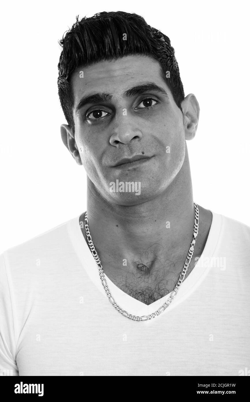 Portrait de visage de jeune homme persan musculaire Banque D'Images