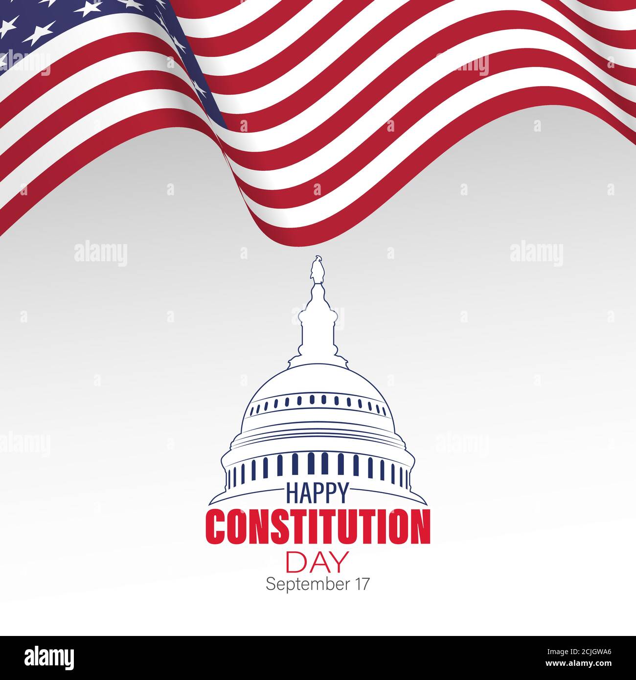 Illustration vectorielle du jour de la constitution des États-Unis. 17 septembre. Vecteur isolé pour cartes de vœux, affiches, bannières. Illustration de Vecteur