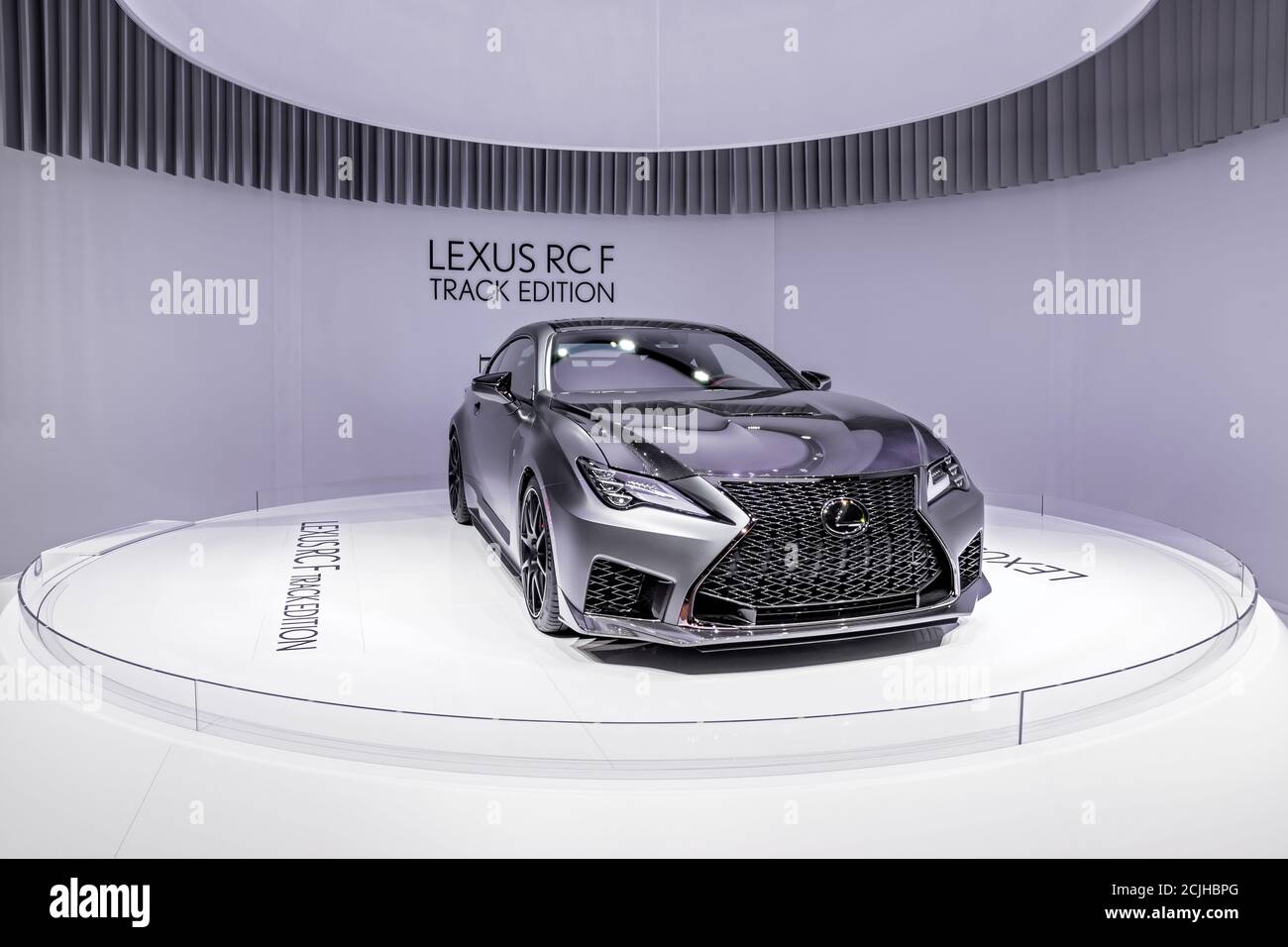 La voiture Lexus RC F Track Edition a été dévoilée au 89e salon international de l'automobile de Genève. Genève, Suisse - 5 mars 2019. Banque D'Images