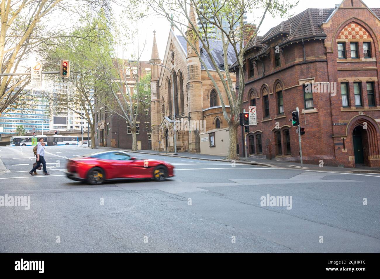 Sydney, Australie. Mardi 15 septembre 2020. Les rues désertes du centre-ville de Sydney pendant les heures de pointe habituelles en début de soirée, car les préoccupations de COVID 19 permettent aux employés de bureau de travailler de chez eux. Credit Martin Berry/Alamy Live News Banque D'Images