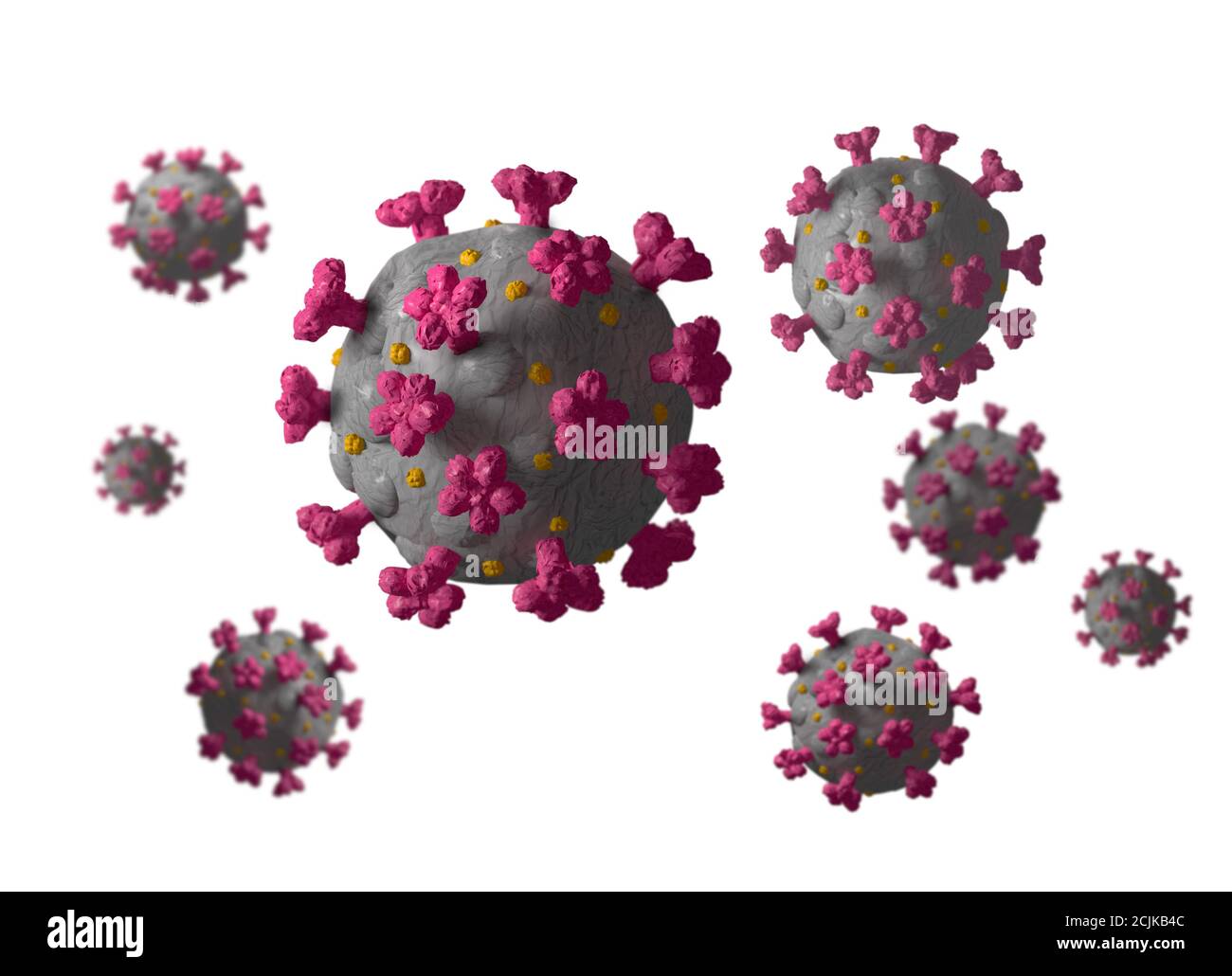 Virus Corona planant, concept 3D de pandemia épidémique mondiale Banque D'Images