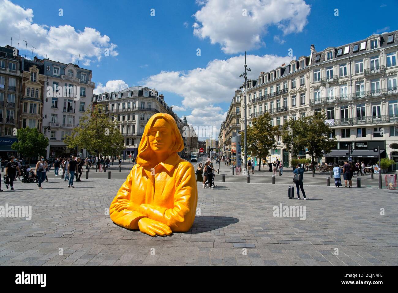 Lille France - 4 août 2020 - devant Gare de Lille Flandre Banque D'Images