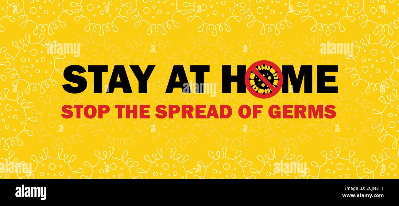 illustration de rester à la maison pour arrêter la propagation de Germes en jaune Illustration de Vecteur