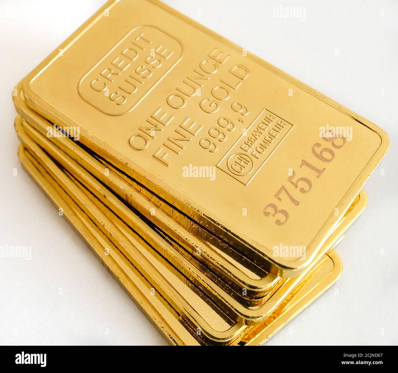 barres dorées d'une once Banque D'Images