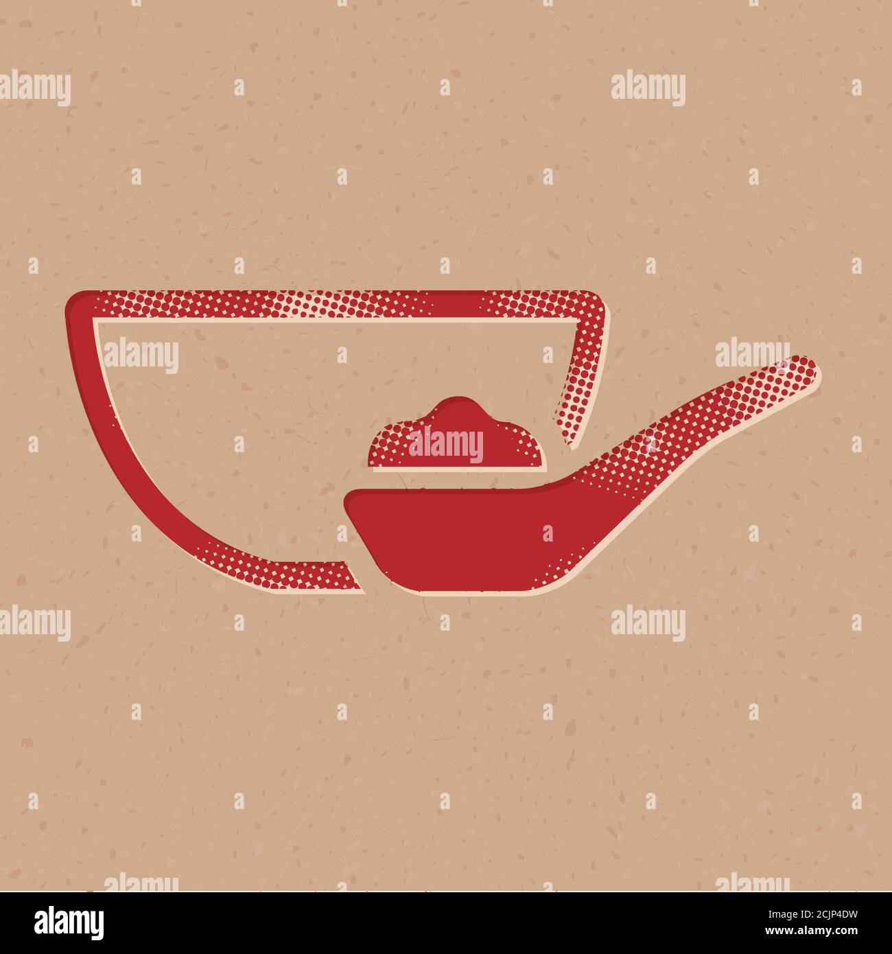 Icône de bol de bouillie en demi-ton. Grunge l'illustration du vecteur d'arrière-plan. Illustration de Vecteur