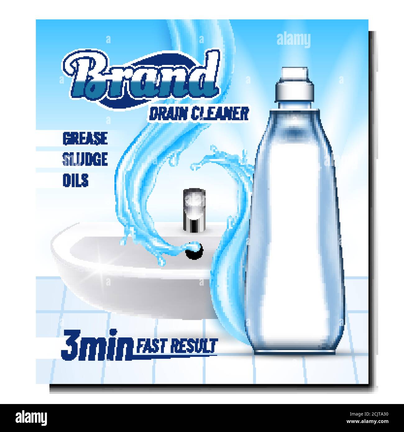Vecteur d'affiche publicitaire publicitaire de drain Cleaner Illustration de Vecteur