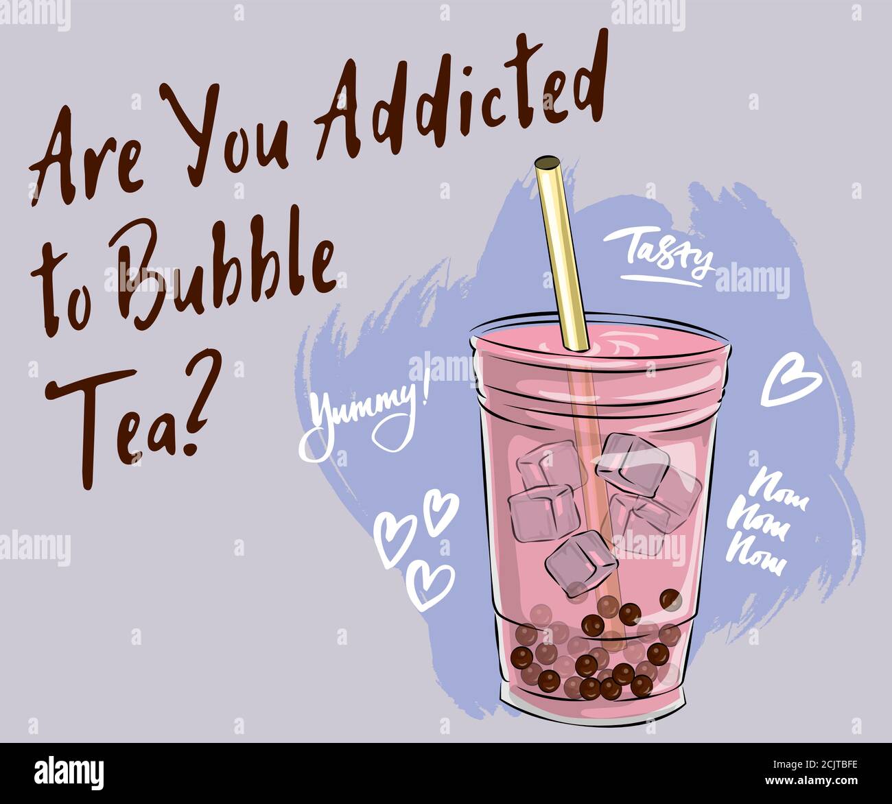 Collection Bubble Tea Cup design, boissons délicieuses, boissons sans alcool  avec bannière de style doodle, publicités pour le thé Bubble Milk avec  délicieux tapioca et perle, thé moussant Image Vectorielle Stock -
