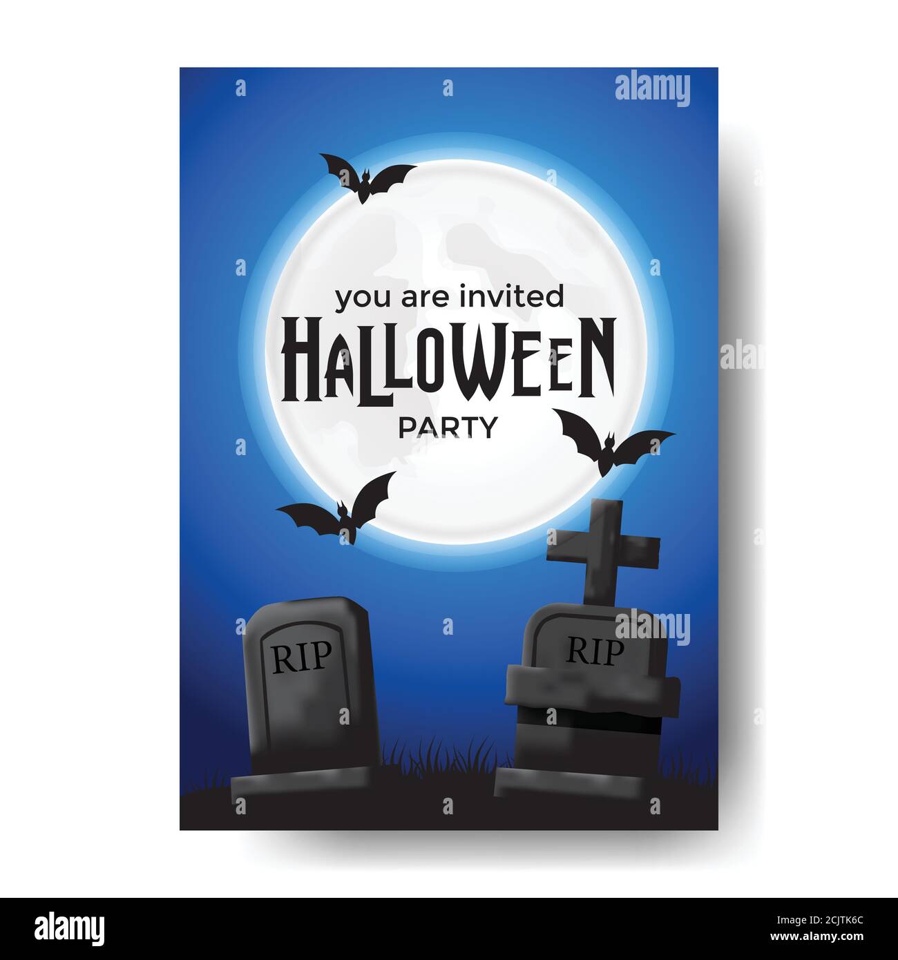 Affiche de fête d'Halloween avec illustration cimetière tombeau avec ciel bleu effrayant de nuit Illustration de Vecteur Affiche de fête d'Halloween avec illustration cimetière tombeau avec ciel bleu effrayant de nuit Illustration de Vecteur