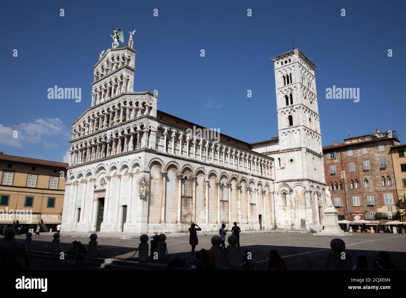 Église San Michele à Lucca, Toscane, Italie, Europe. Banque D'Images