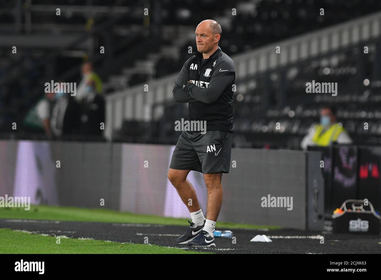 DERBY, ANGLETERRE. 15 SEPTEMBRE 2020 Alex Neil, directeur de Preston pendant le match de la Carabao Cup entre Derby County et Preston North End au Pride Park, Derby, Angleterre. (Credit: Jon Hobley | MI News) Credit: MI News & Sport /Alay Live News Banque D'Images