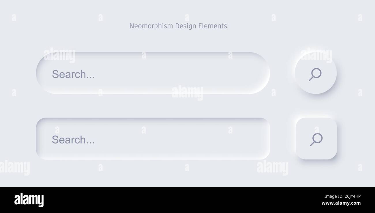 Ensemble de modèles de formulaire de barre de recherche de l'interface néomorphe Illustration de Vecteur