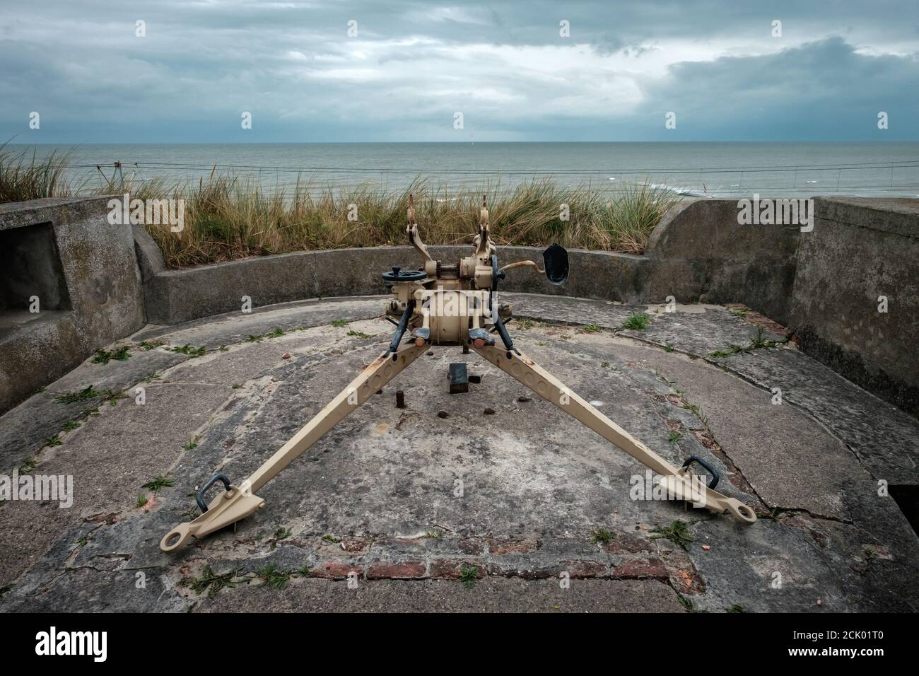 Les défenses du mur de l'Atlantique à Raversyde open air museum, situé à Oostende, Belgique Banque D'Images