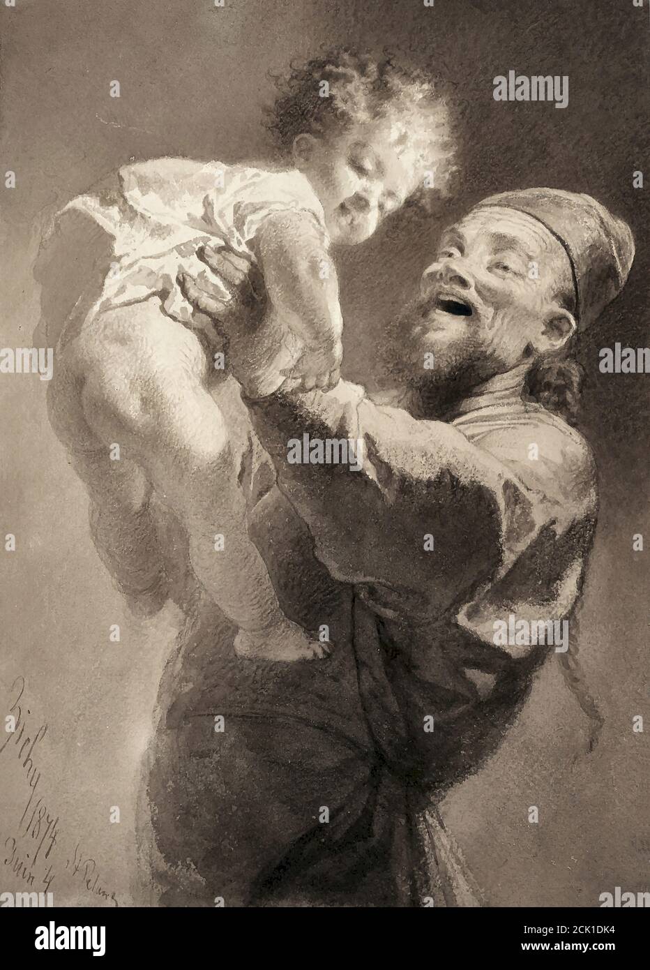 Zichy Mihaly Von - le visiteur - Ecole hongroise - 19e siècle Banque D'Images