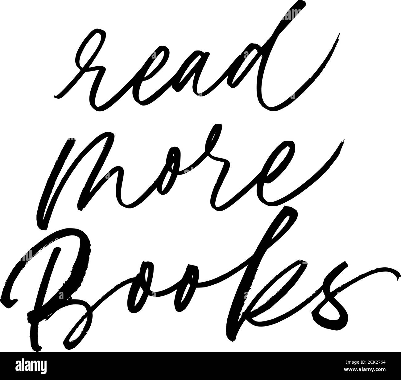 Lire plus de livres calligraphie vectorielle dessinée à la main. Illustration de Vecteur