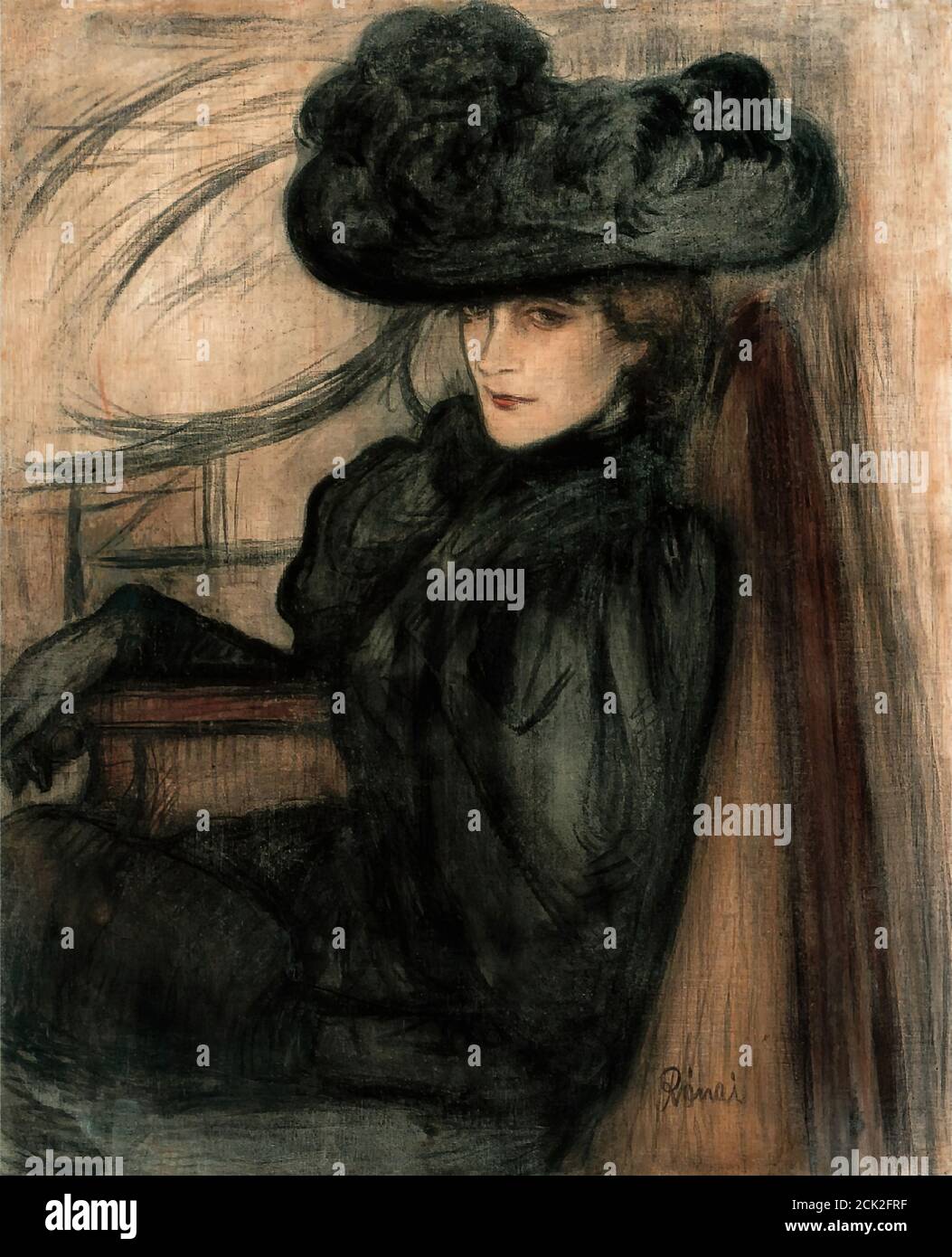 Rippl-Ronai Jozsef - Dame au voile noir (Portrait de Mme Mazet) - École  hongroise - 19e siècle Photo Stock - Alamy