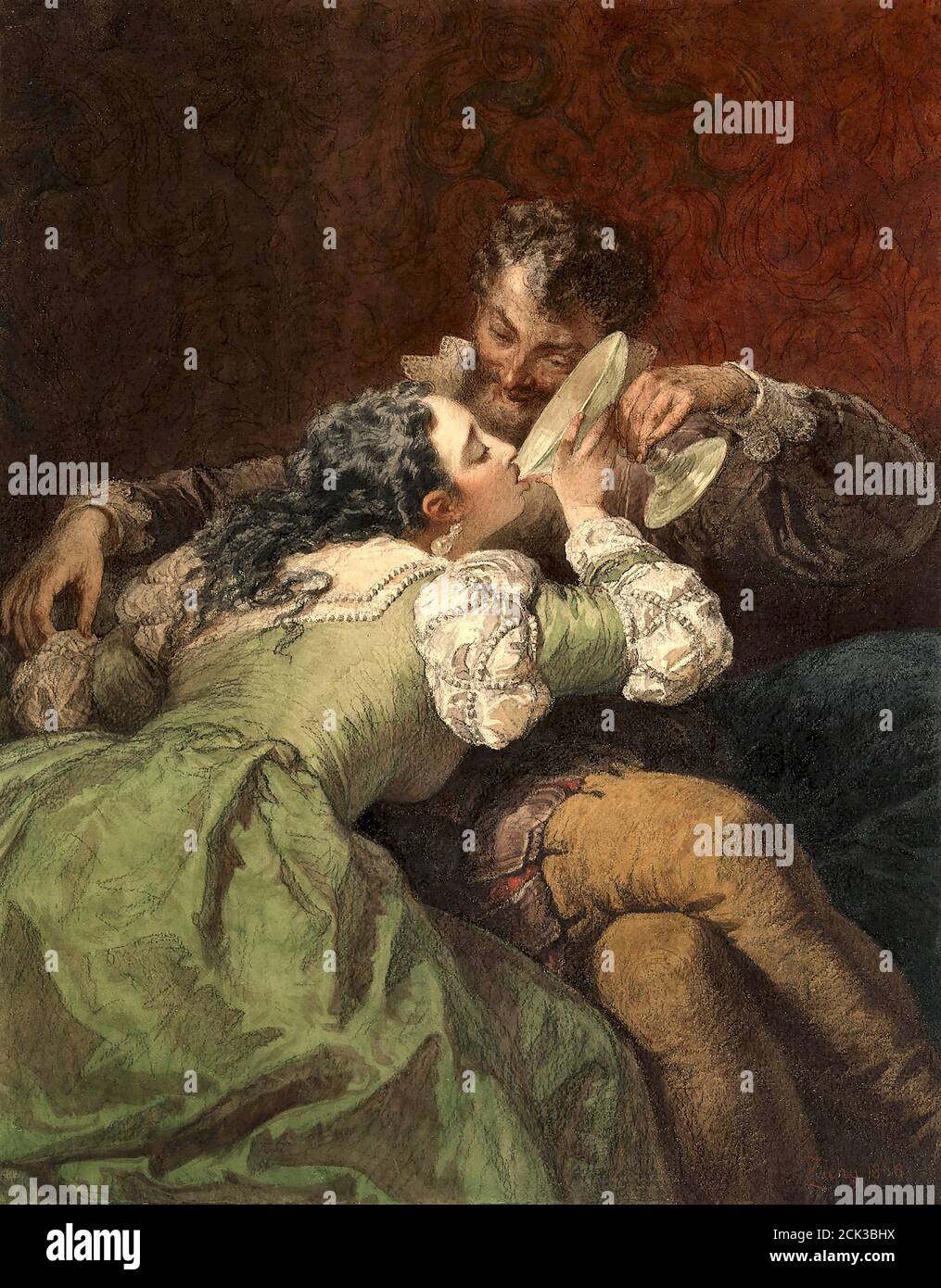 Zichy Mihaly Von - la potion de l'Amour - Ecole hongroise - 19e siècle Banque D'Images