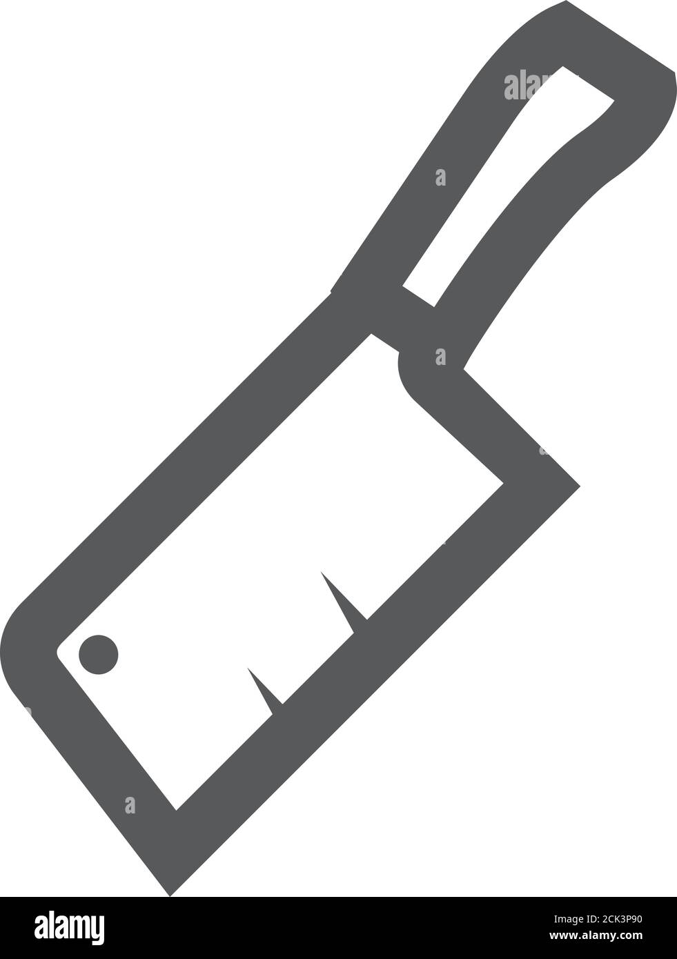Icône de couteau de boucherie avec contour épais. Illustration vectorielle monochrome noir et blanc. Illustration de Vecteur