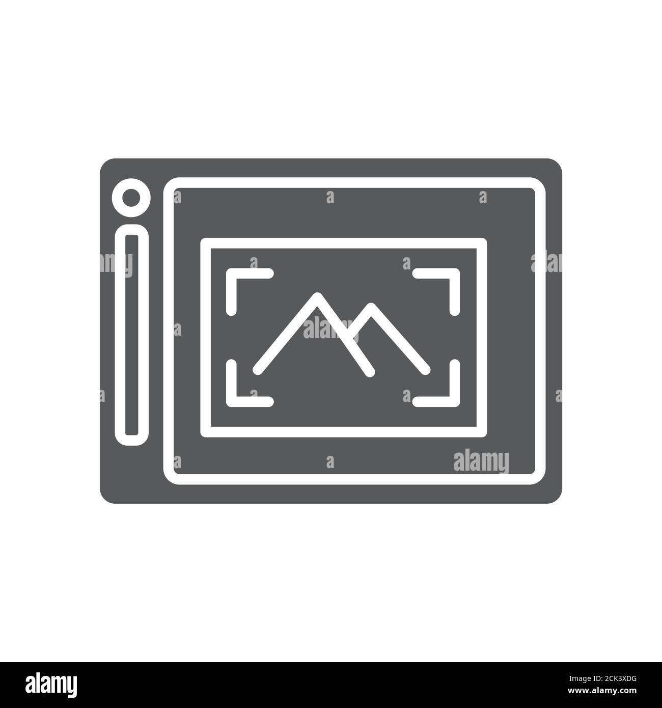 Caméra embarquée et photo à l'écran, icône en glyphe noire. Concept de dispositif électronique. Pictogramme pour page Web, application mobile, Promo. Écran UI UX. Utilisateur Illustration de Vecteur