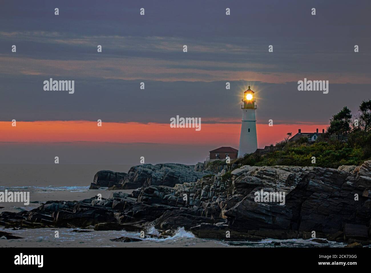 Portland Head Light à Portland Maine Banque D'Images