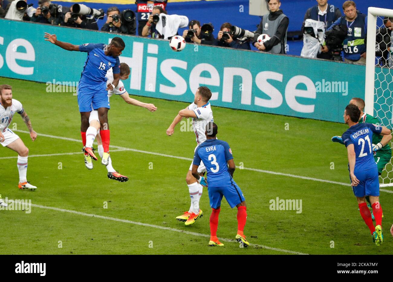 Football Soccer France V Iceland Euro 16 Quarter Final Stade De France Paris Saint Denis France 3 7 16 France S Paul Pogba Scores The Second Goal Against Iceland Reuters Charles Platiau Photo Stock Alamy