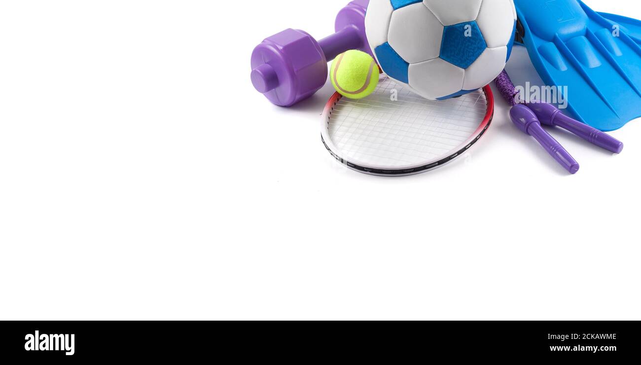 L'équipement sportif est tombé dans un tas Banque D'Images