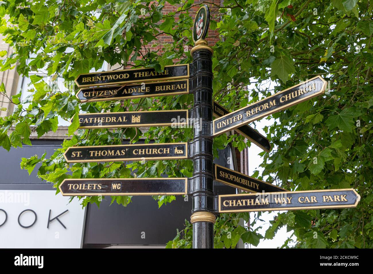 Signalisation Brentwood High Street Banque D'Images