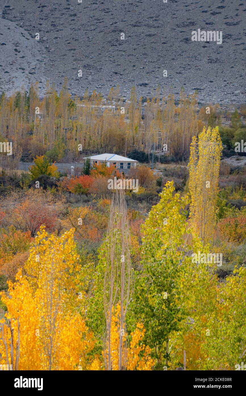 Automne à Hunza et dans les régions du nord du gilgit battistan, Pakistan Banque D'Images