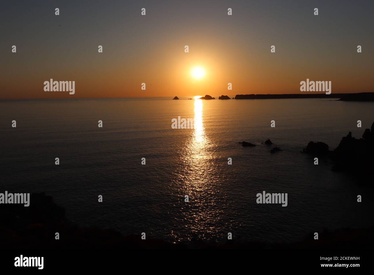 Le soleil se couche sur la pointe peninsulaire de PEN Hir En Bretagne France 9 Banque D'Images