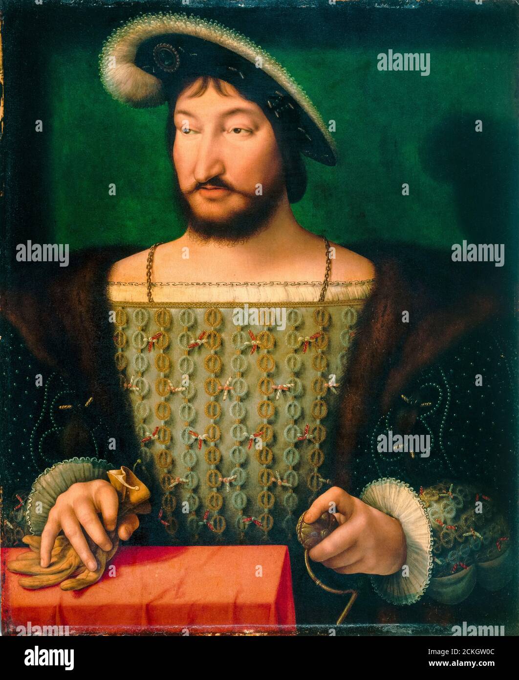 François Ier (1494-1547) Roi de France, portrait de Joos van Cleve, 1532-1533 Banque D'Images